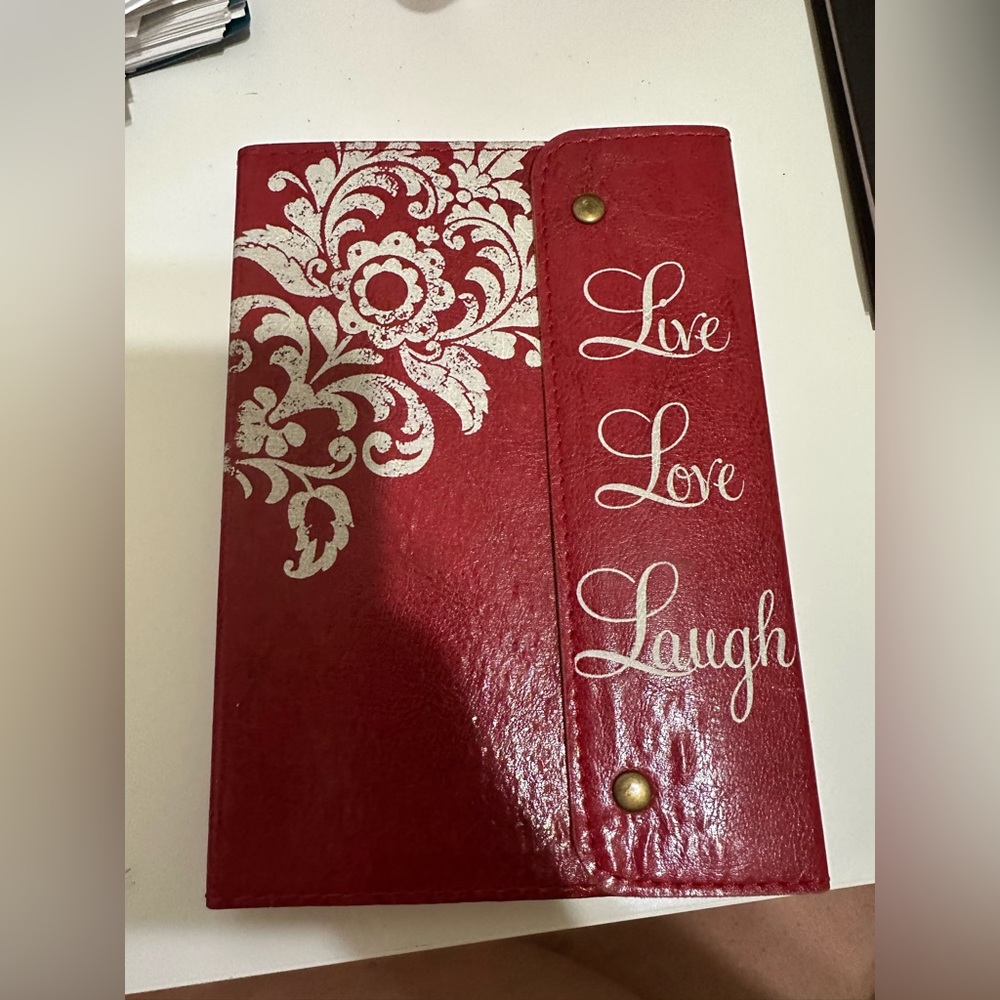 Red journal “Live Love Laugh”
